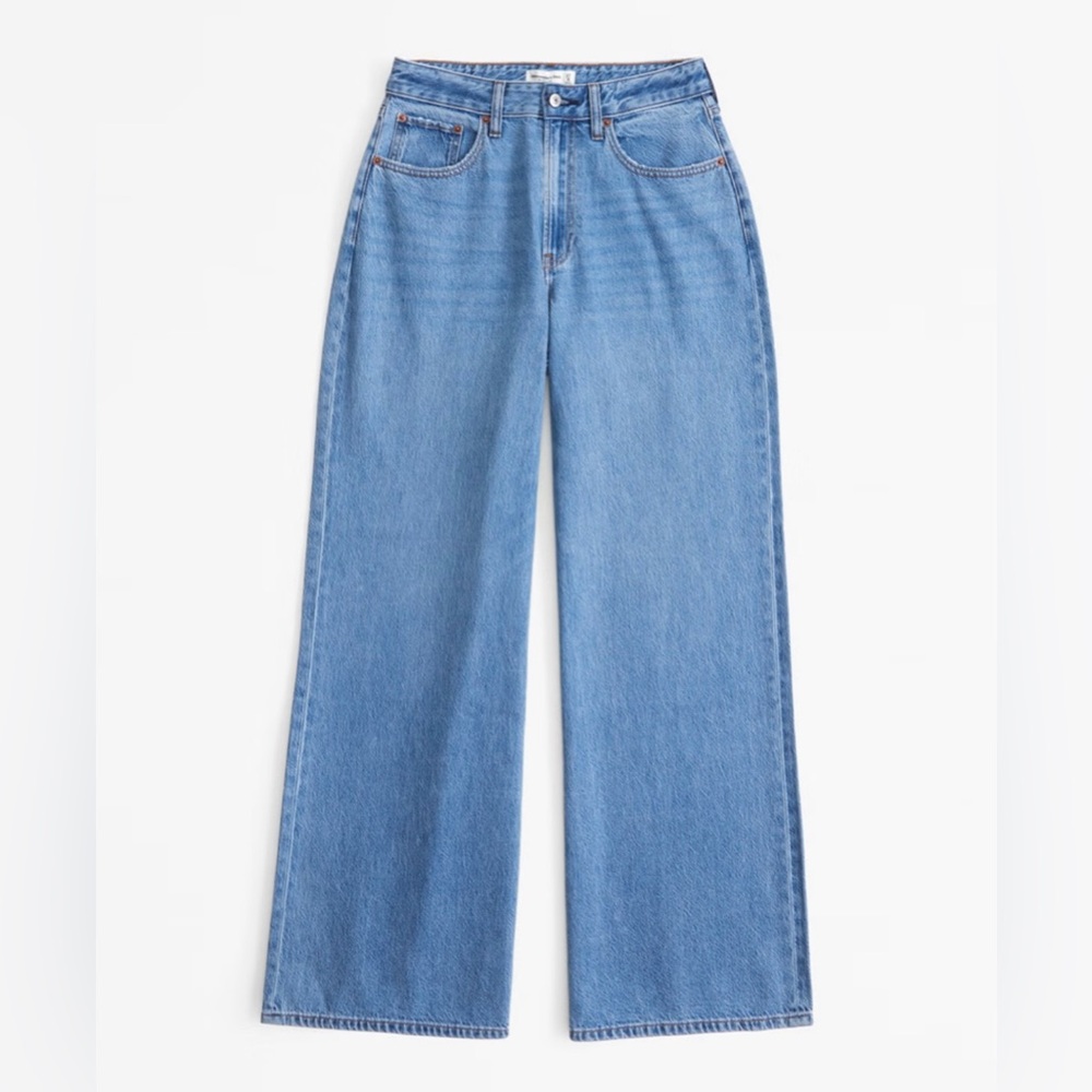 Abercrombie & Fitch Curve Love Wide Leg High Rise Jeans